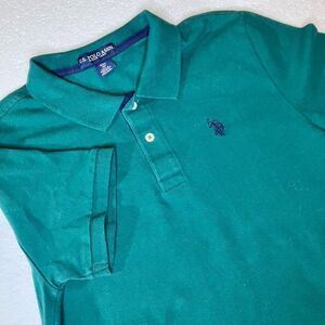 US POLO ASSN. Youth 18 Kids XXL Green Polo Short Sleeve Preppy FLAW